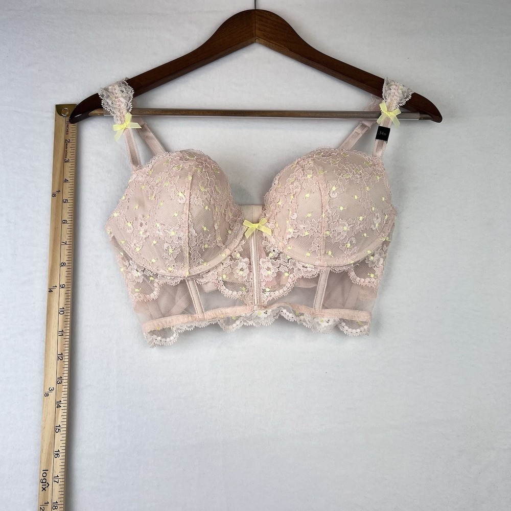 Victoria's Secret Dream Angels Padded Demi/Demi Buste Pink Bra 34D NWT - Picture 6 of 8